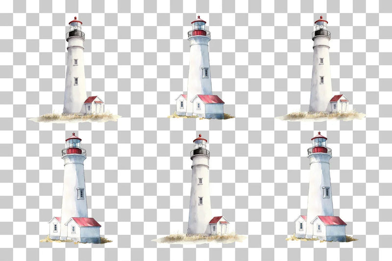 Lighthouse Coastal Landscape Clipart Bundle - CraftNest - Digital Crafting and Art