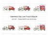 Valentine's Day Truck and Bicycle Clipart Bundle