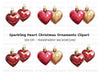 Heart Christmas Ornaments Clipart Bundle