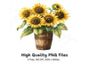 Rustic Sunflower Arrangements Clipart Bundle