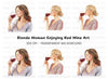 Women Savoring Red Wine Clipart Bundle