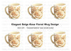 Cream Rose Embossed Clipart Bundle