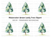 Abstract Green Tree Clipart Bundle