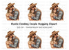Cowboy Couple Hugging Clipart Bundle