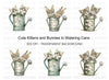Cute Animals in Watering Cans Clipart Bundle