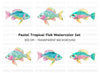 Pastel Fish Clipart Bundle