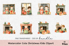 Cute Christmas Kids Clipart Bundle - CraftNest - Digital Crafting and Art
