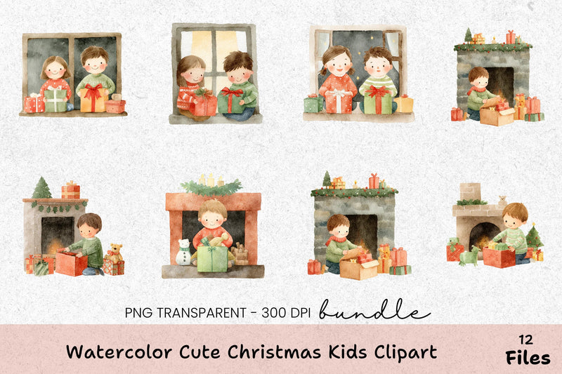 Cute Christmas Kids Clipart Bundle - CraftNest - Digital Crafting and Art