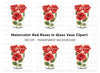 Red Roses in White Vase Clipart Bundle