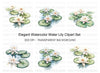 Elegant Water Lily Clipart Bundle