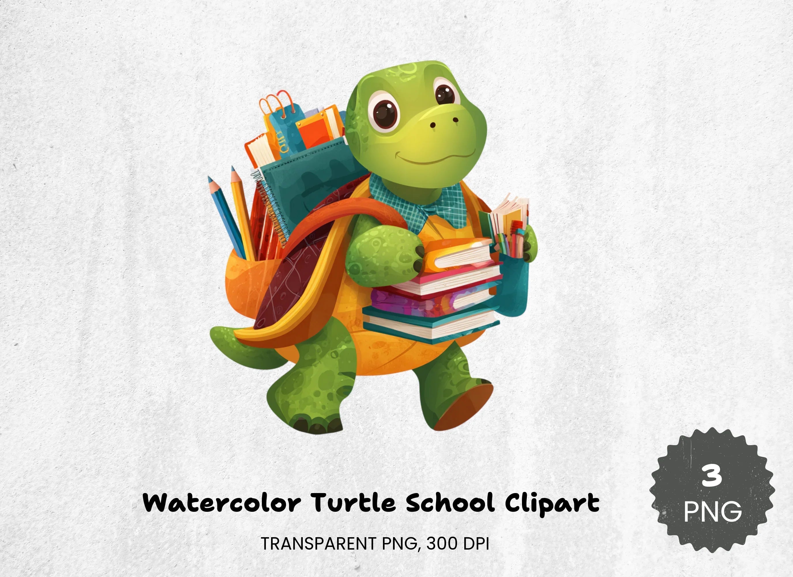 Turtle School Clipart Bundle - CraftNest - Digital Crafting and Art