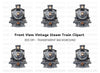 Vintage Steam Train Front View Clipart Bundle