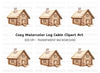 Rustic Wooden Log Cabin Clipart Bundle