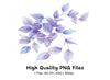 Purple Leaves and Floral Clipart Bundle