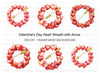 Heart Wreaths with Cupid Arrow Clipart Bundle