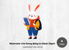 Cute Bunny Going to School Clipart Bundle