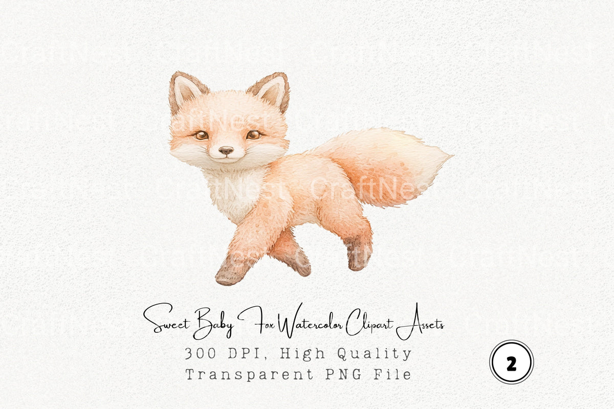 Sweet Baby Fox Clipart Bundle