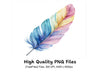 Vibrant Feather Illustrations Clipart Bundle