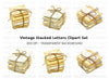 Vintage Stacked Letters Clipart Bundle