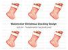 Cozy Christmas Stocking with Gifts Clipart Bundle