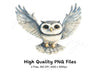 Cute Flying Owl Clipart Bundle
