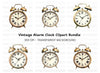 Vintage Gold Alarm Clock Clipart Bundle