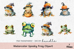 Spooky Frog Clipart Bundle - CraftNest - Digital Crafting and Art