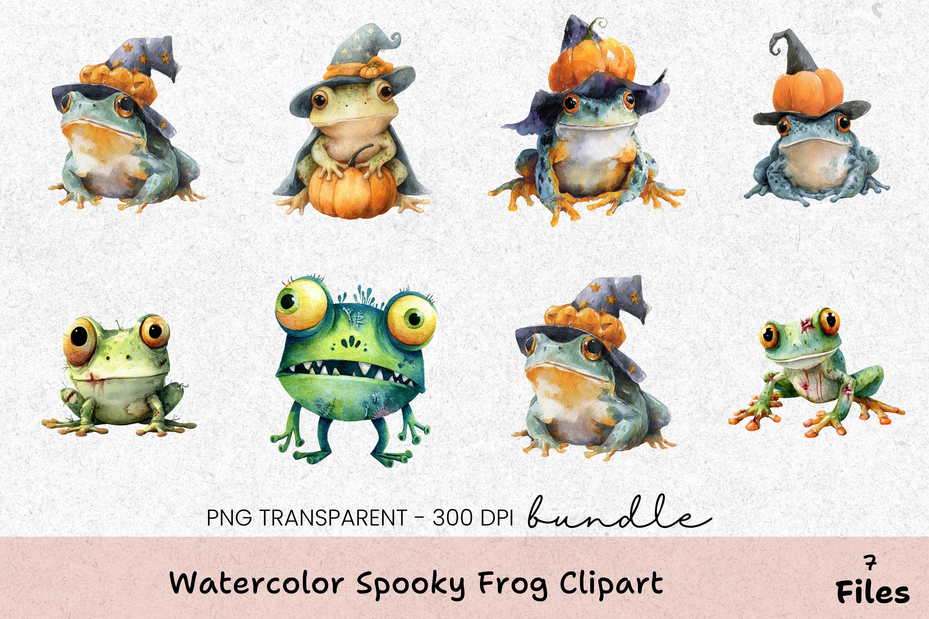 Spooky Frog Clipart Bundle - CraftNest - Digital Crafting and Art