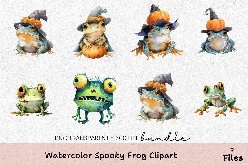 Spooky Frog Clipart Bundle - CraftNest - Digital Crafting and Art