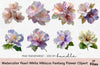 Pearl White Hibiscus Fantasy Flower Clipart Bundle