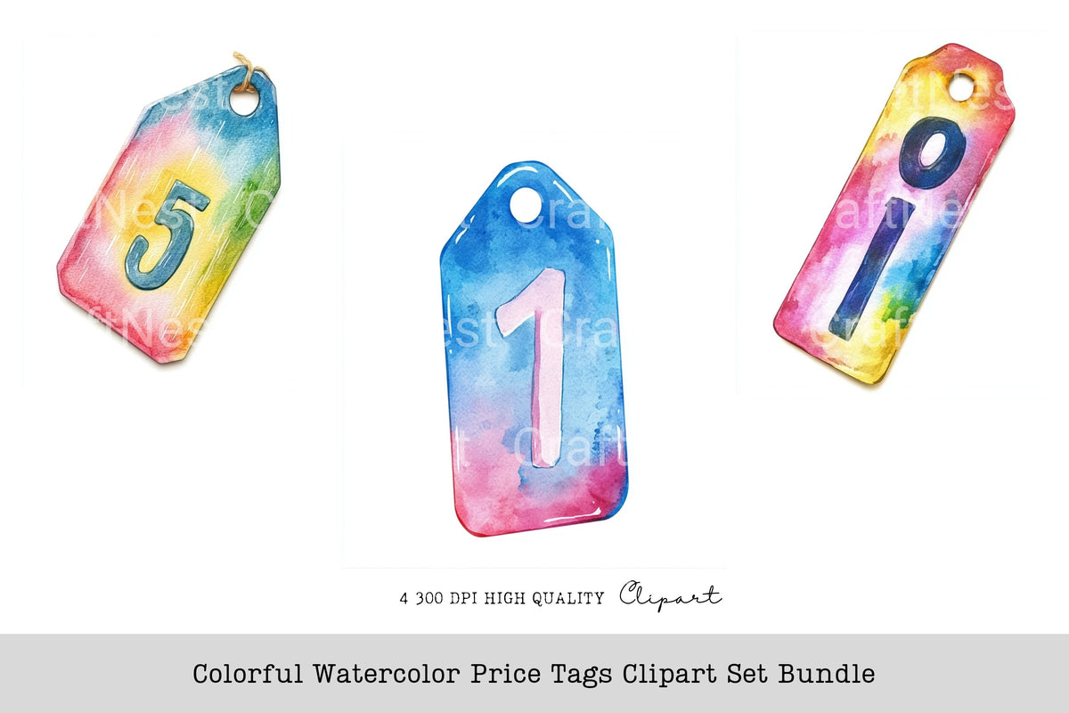 Colorful Price Tags Clipart Bundle
