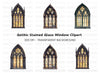 Gothic Stained Glass Window Clipart Bundle