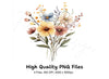 Delicate Wildflower Bouquet Illustrations Clipart Bundle