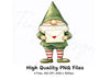 Green Gnomes Love Letters Clipart Bundle