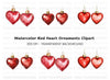 Heart Christmas Ornaments Clipart Bundle