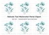 Teal Flowers Clipart Bundle