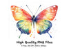 Rainbow Butterfly Clipart Bundle