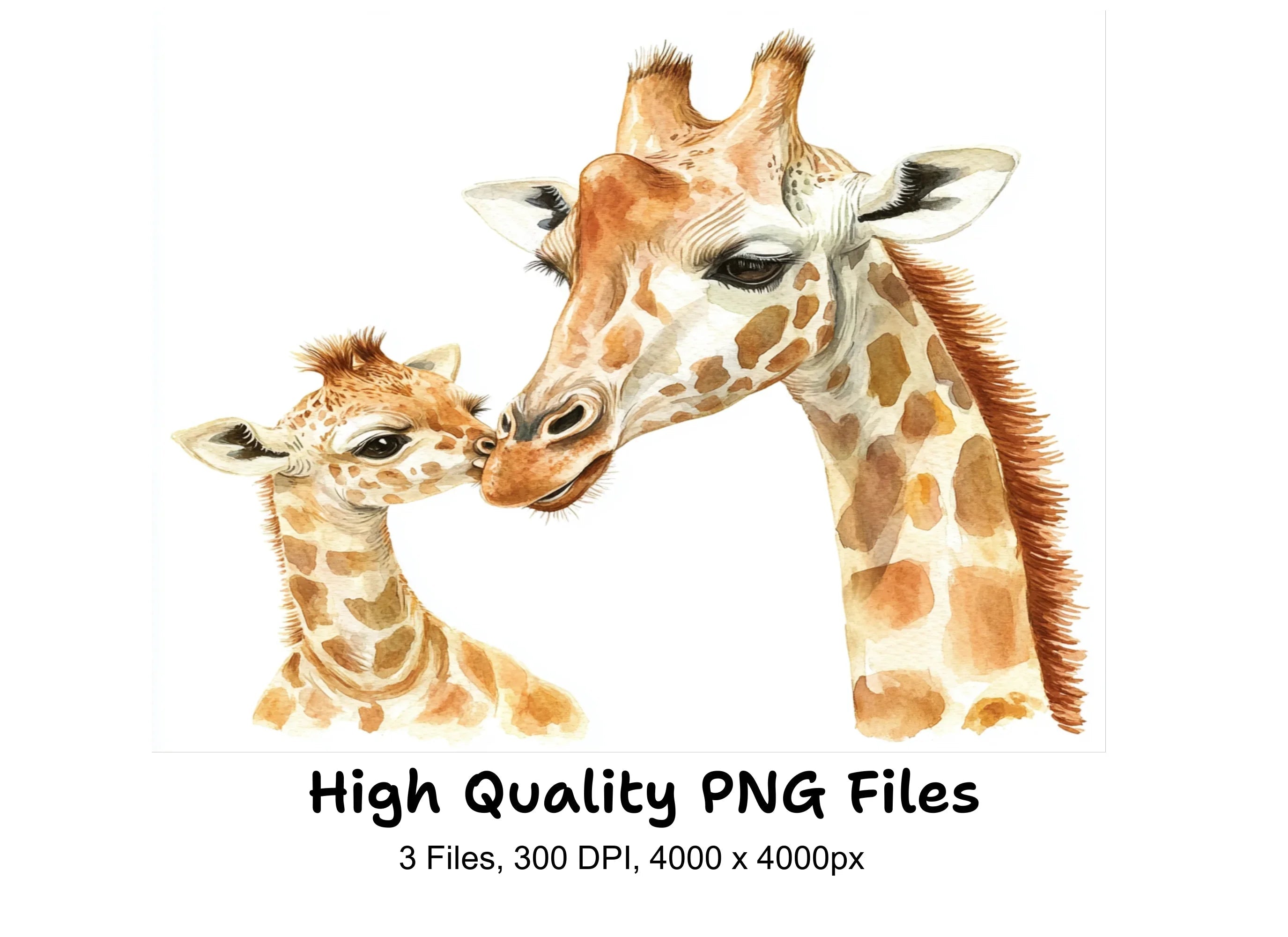 Adorable Giraffe Family Clipart Bundle