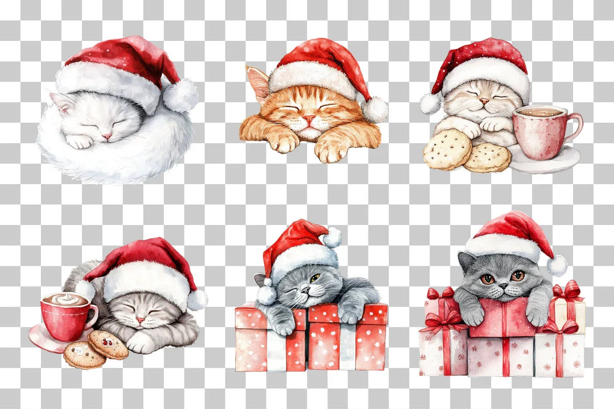 Adorable Christmas Cats Clipart Bundle - CraftNest - Digital Crafting and Art