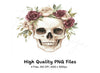 Floral Skull Clipart Bundle