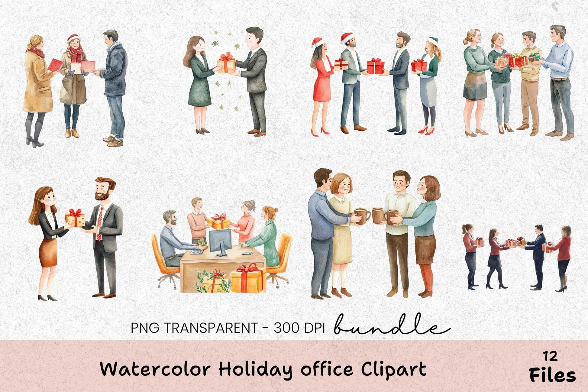 Holiday Office Clipart Bundle - CraftNest - Digital Crafting and Art