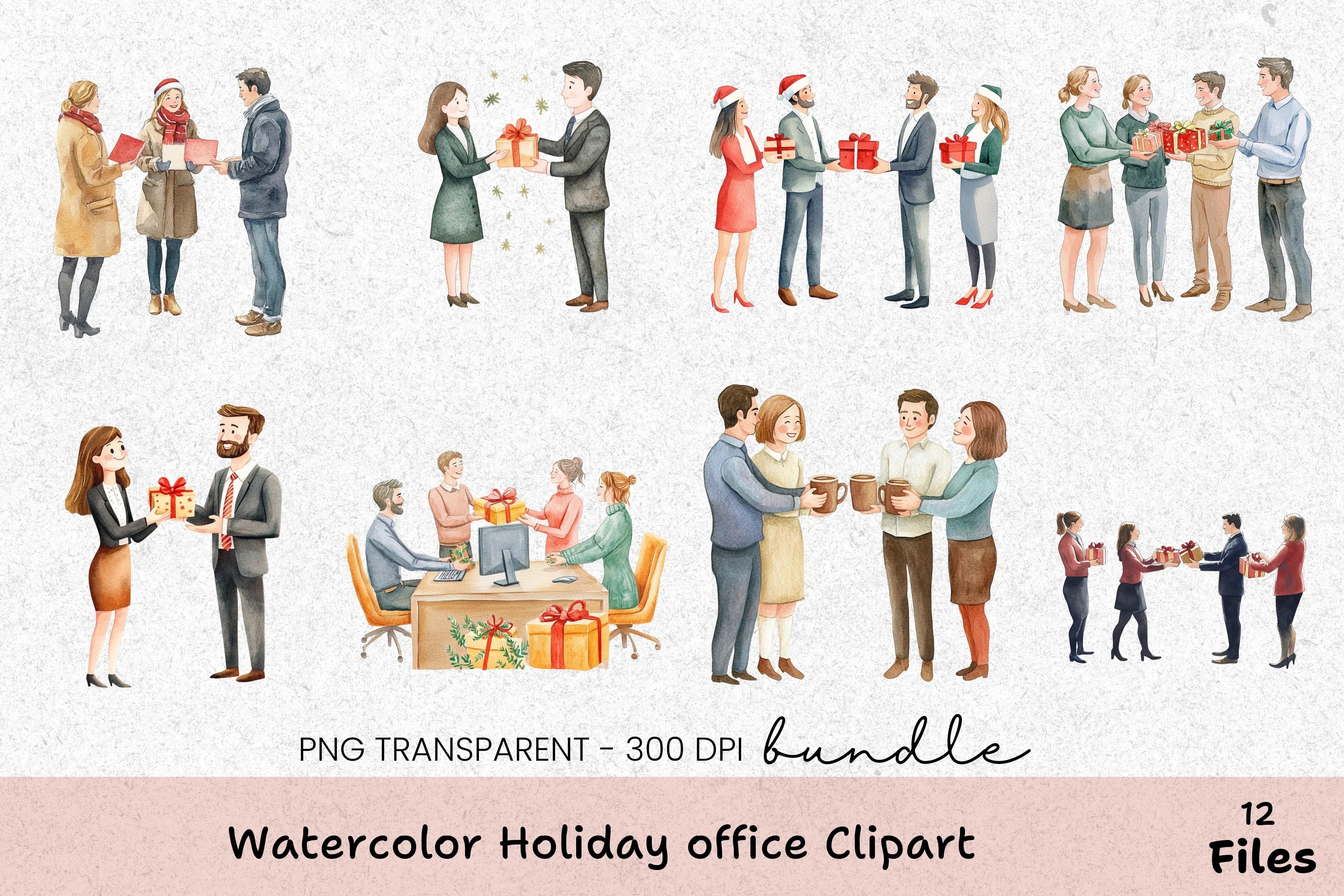 Holiday Office Clipart Bundle - CraftNest - Digital Crafting and Art