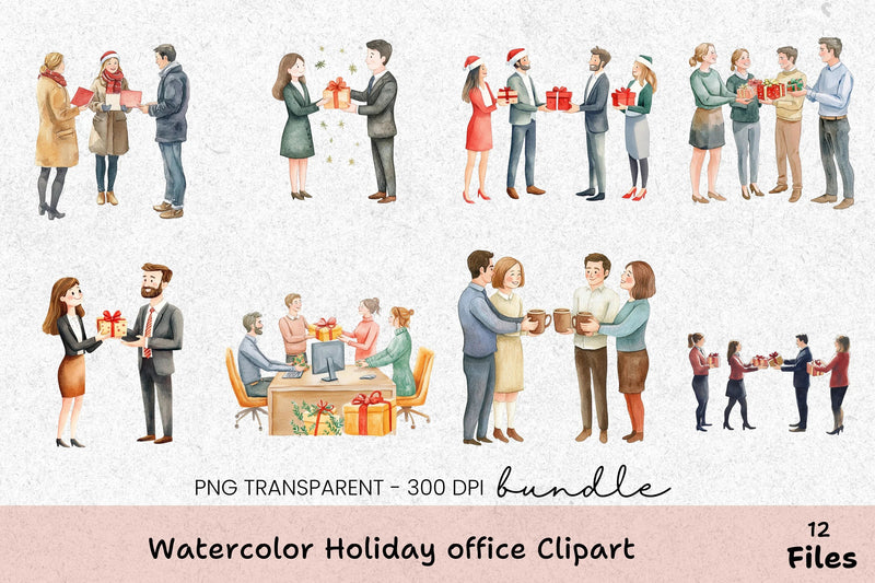 Holiday Office Clipart Bundle - CraftNest - Digital Crafting and Art