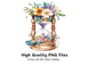 Elegant Hourglass with Flowers Clipart Bundle