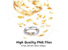 Elegant Gold Petal Wedding Rings Clipart Bundle