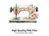 Vintage Floral Sewing Machine Clipart Bundle