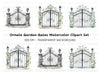 Elegant Wrought Iron Gate Clipart Bundle
