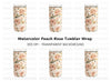 Vintage Peach Floral Tumbler Clipart Bundle