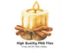 Cozy Cinnamon Candle Clipart Bundle