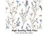 Wildflower Seamless Pattern Clipart Bundle